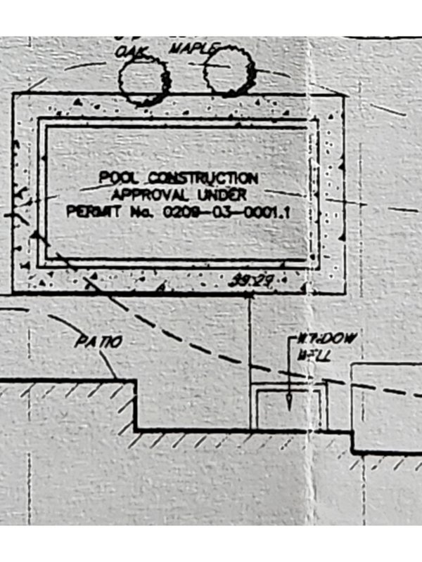 Property survey with pool, 44 Central Avenue